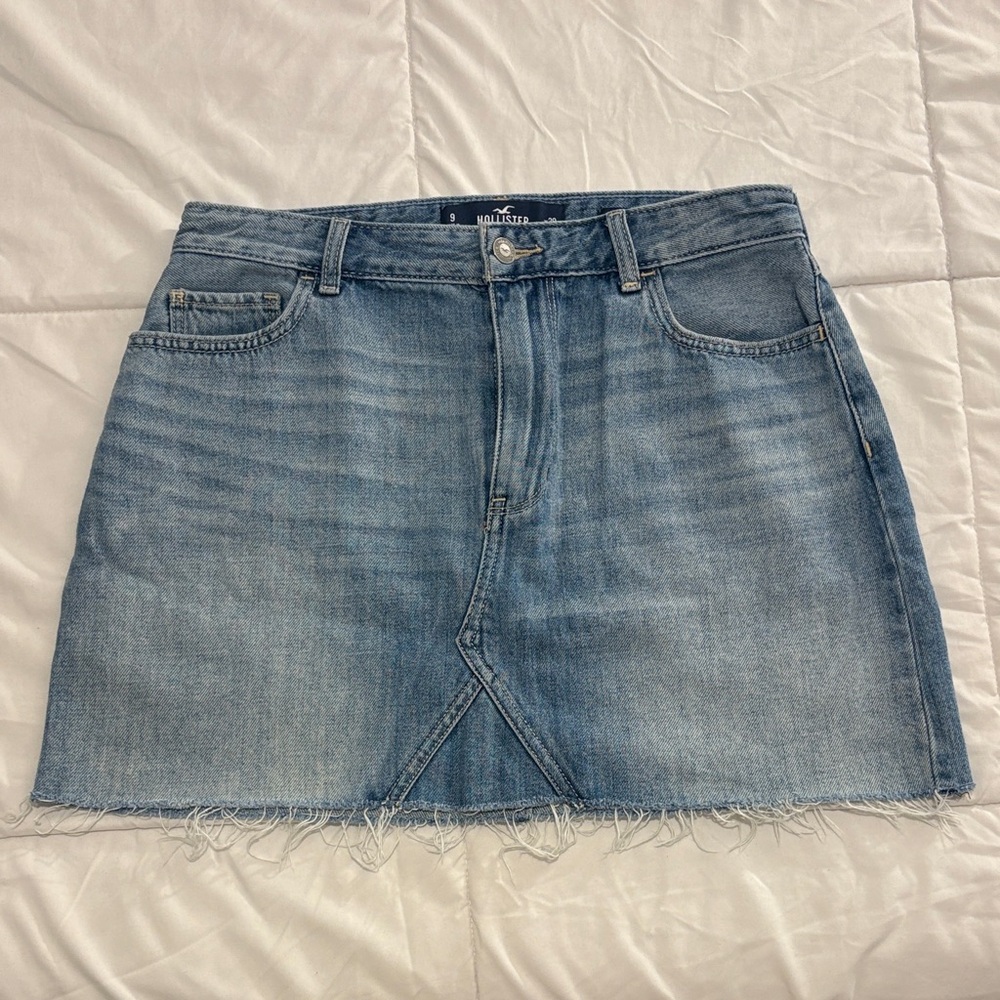 Hollister Light Blue Denim Mini Skirt